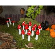 Fairysmallthings High Quality Free Shipping Terrarium miniature mushrooms 1/2 to 1 tall 10 pointy miniature woodland fairy garden