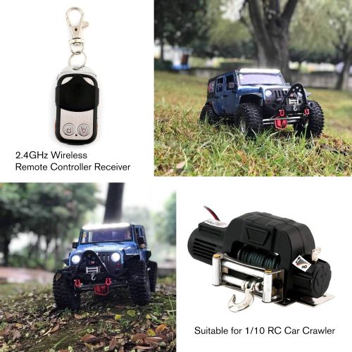  FairytaleMM Warn 9.5cti Winch with Wireless Remote Controller Receiver for 110 RC Crawler