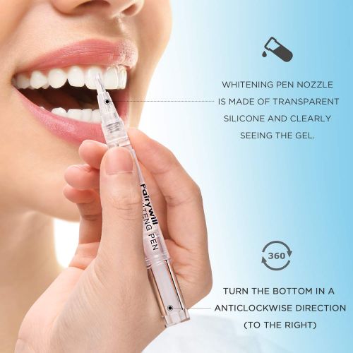  [아마존 핫딜] Fairywill Teeth Whitening Pen (3 Pack) 35 Percent Carbamide Peroxide Gel Whiten Teeth, Teeth Whitening Pen Kits Remove Coffee and Tea Stains Professional Dental Whitener