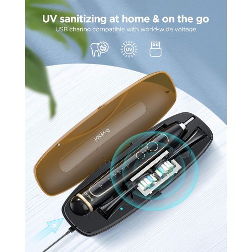  [아마존 핫딜] Fairywill PRO Sonic Electric Toothbrush with UV Sanitizer, Ultraviolet Sanitizing and Charging Base& Sterilizing Charging Travel Case, Caring Rechargeable Electric Toothbrush Famil