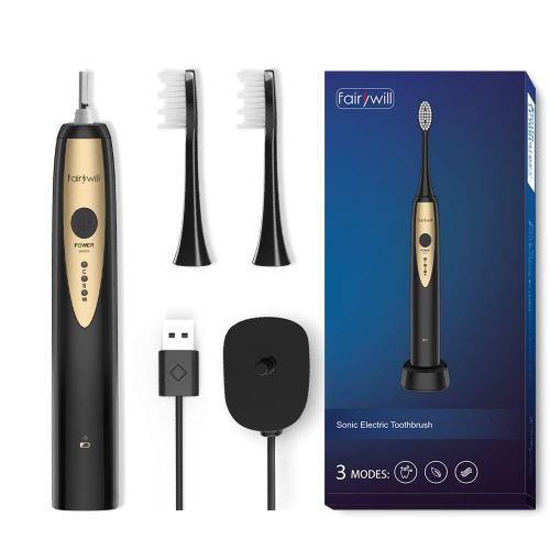  Fairywill Sonic Electric Toothbrush for Adults, with 10 DuPont Brush Heads Ultra-Powerful Cordless...