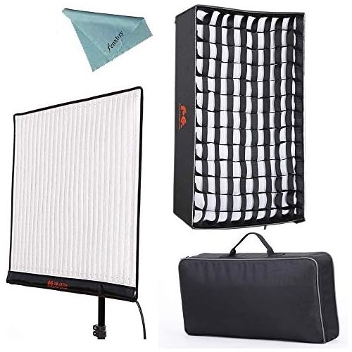  Falcon Eyes RX-24TDX 150W Roll-flex Photo Light 3000K-5600K Bi-Color LED Photo Light with Honeycomb Grid Softbox Flexible Continuous Output Lighting For Shooting (RX-24TDX+RX-24TDX