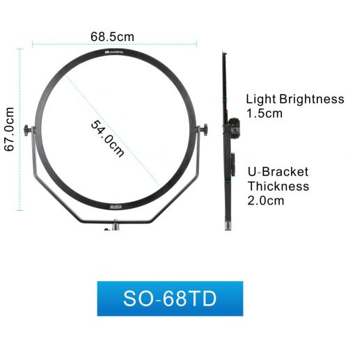  Falcon Eyes 68W LED Panel Dimmable High CRI95 3000-5600K Lighting Photo Video Film Continuous Light WCamera Bracket SO-68TD