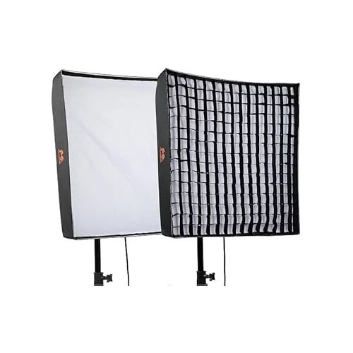  Falcon Eyes RX-24TDX 150W Roll-Flex Photo Light 3000K-5600K Bi-Color LED Photo Light with Honeycomb Grid Softbox Flexible Continuous Output Lighting for Shooting (RX-24TDX+RX-24TDXSBHC)