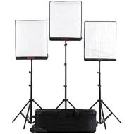 FalconEyes Falcon Eyes Bi-Color RX-18TD 3Kit Bi-Color Dimmable 3000K-5600K 100W Portable Flexible LED Photo Lightwith RX-18SBHC Honeycomb Grid Softbox and Light Stand (RX-18TD 3Kit with Stand