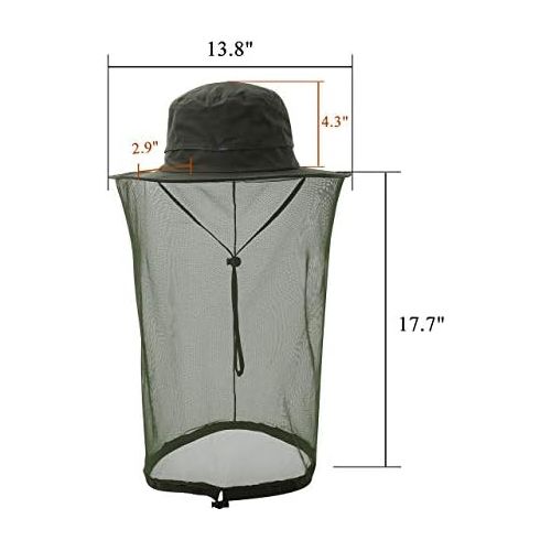  [아마존베스트]Faletony Head net mosquito sun hat, mosquito protection, UV protection, bush hat, fishing hat, safari mosquito net hat for men and women.