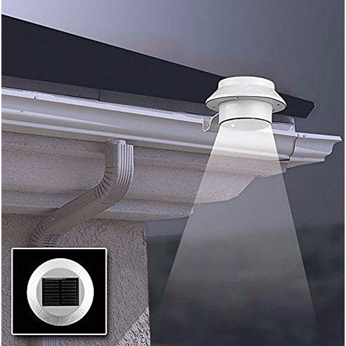  8 Pack Deal - Falove Outdoor Solar Gutter LED Lights - White Sun Power Smart Solar Gutter Night Utility Security Light