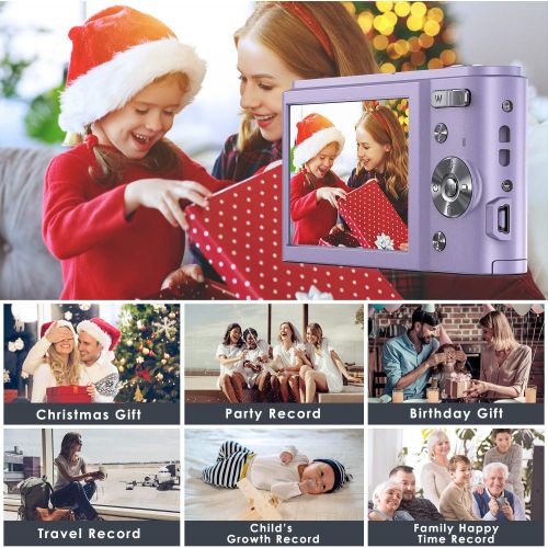  Mini Digital Camera 2.7K Ultra HD 2.88 Inch LCD 44 MP Rechargeable FamBrow Digital Video Camera Pocket Vlogging Camera Kids Cameras with 16X Digital Zoom for Beginner Photography (