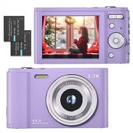 Mini Digital Camera 2.7K Ultra HD 2.88 Inch LCD 44 MP Rechargeable FamBrow Digital Video Camera Pocket Vlogging Camera Kids Cameras with 16X Digital Zoom for Beginner Photography (