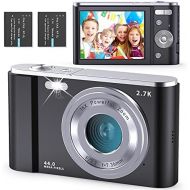 [아마존베스트]FamBrow Digital Camera 2.88 Inch 44 Megapixel 2.7K Mini Digital Cameras with 16X Digital Zoom Compact Digital Camera with 2 Batteries (Black)