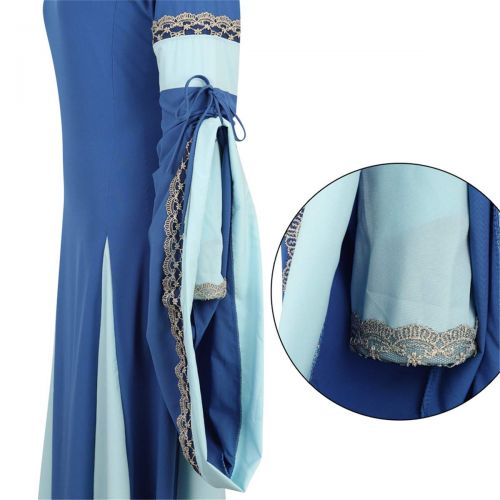  Famajia Womens Medieval Renaissance Costume Cosplay Victorian Vintage Retro Gown Long Dress