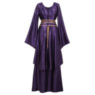 Famajia Womens Halloween Role Cosplay Dress Deluxe Medieval Renaissance Irish Over Victorian Retro Gown Costumes