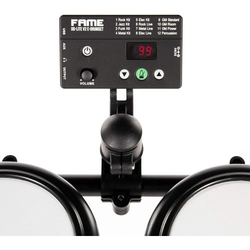  [아마존베스트]Fame DD-Lite Pro E-Drum Set (8 Piece Electronic Drum Set for Beginners - Mesh Heads, Real Bass Drum Pedal, 144 Sounds & 12 Kits)