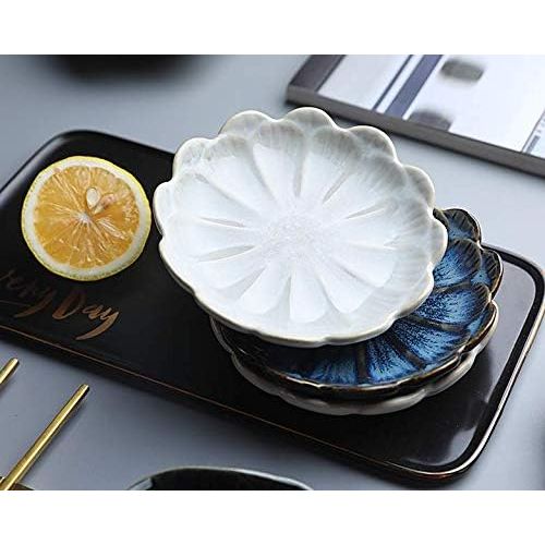  [아마존베스트]Multipurpose Small Seasoning Sauce Dishes,Famhome Multicolor Leaf Beautiful Condiment Dishes Snack Serving Dishes Dinnerware Set - Saucer for Vinegar/Salad/Soy Sauce (Flower-4pcs)