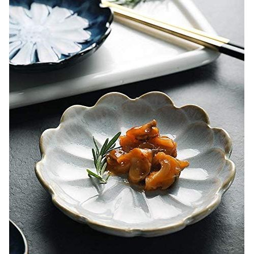  [아마존베스트]Multipurpose Small Seasoning Sauce Dishes,Famhome Multicolor Leaf Beautiful Condiment Dishes Snack Serving Dishes Dinnerware Set - Saucer for Vinegar/Salad/Soy Sauce (Flower-4pcs)