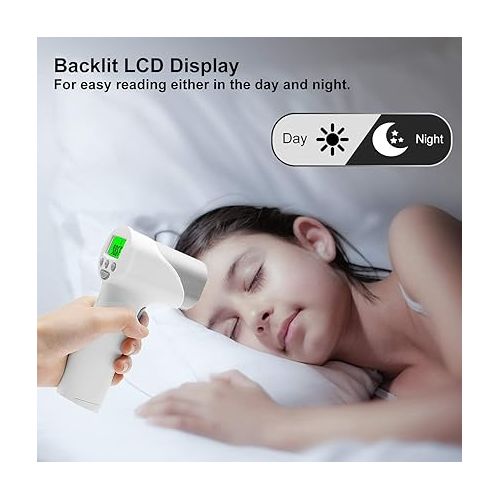  Touchless Thermometer for Adults,Famidoc Non Contact Infrared Thermometer for Kids and Baby No Touch Infrared Forehead Thermometer for Fever Smart Temperature with Digital LCD Display Instant Results