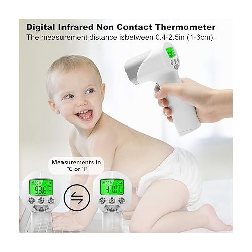  Touchless Thermometer for Adults,Famidoc Non Contact Infrared Thermometer for Kids and Baby No Touch Infrared Forehead Thermometer for Fever Smart Temperature with Digital LCD Display Instant Results