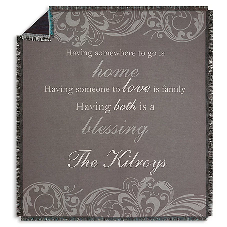 Family Blessings Fleece Throw Blanket