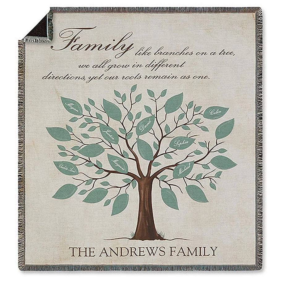 Family Tree Fleece Throw Blanket