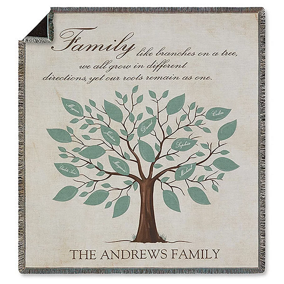  Family Tree Fleece Throw Blanket