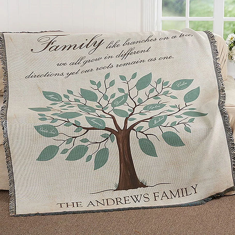  Family Tree Fleece Throw Blanket