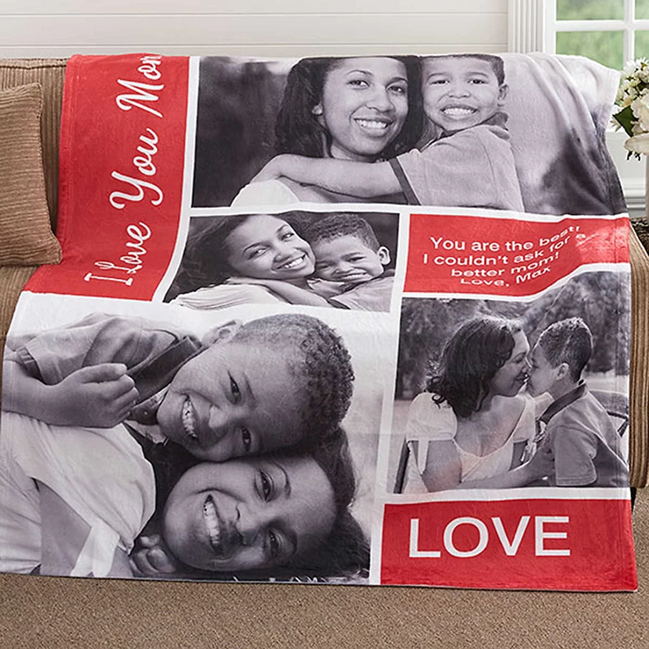  Family Love Photo Collage 50-Inch x 60-Inch Fleece Throw Blanket