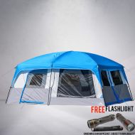 Hazel Creek 14 Person Family Cabin Tent Bundled with Free Flashlight