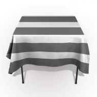 Family Decor 60 x 140 Inch Rectangle Tablecloth - Grey and White Stripes Rectangular Polyester Table Cloth Table Covers Linen Decor - Great for Kitchen Table, Parties, Holiday Dinner, Wedding &