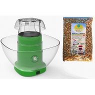 [아마존베스트]Family-Time / Popcorn-Maschine Family Time - Popcorn Machine with Airpop without Fat + Container + Measuring Cup + Sample Bag Sweet Corn for 16 Litres of Popcorn, Green