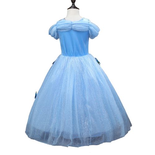  Familycrazy Snow Queen Princess Frozen Dress Elsa Costumes for Childrens Day Birthday Party Cosplay for 3-12Y Girls