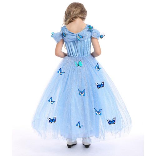  Familycrazy Snow Queen Princess Frozen Dress Elsa Costumes for Childrens Day Birthday Party Cosplay for 3-12Y Girls