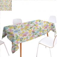Familytaste familytaste Spring Washable Tablecloth Valley Flowers Medley of Lilly Hydrangea Pin Cushion Protea Gardenia and Tulips Waterproof Tablecloths 60x120 Multicolor
