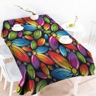 Familytaste familytaste Floral,Table Cloth for Outdoor Picnic Colorful Flowers with Half a Set of Petals Rainbow Themed Design Vintage Inspiration 50x 80 Rectangle Tablecloth Dinner Picnic