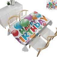Familytaste Birthday,Tablecloth Rectangular Balloons Burst Fun Graphic Design Festival Cheerful Mood Greeting Celebration Tablecloth for Rectangle Table Multicolor 70x 90
