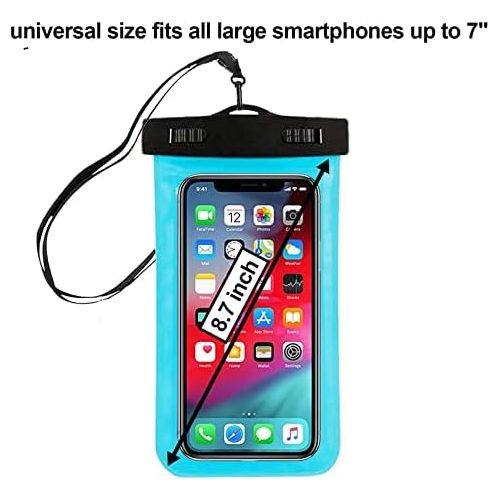  [아마존베스트]Famoby 6 Pack Universal Waterproof Phone Pouch, Large Phone Waterproof Case Dry Bag IPX8 Outdoor Sports for Apple iPhone Pro XS XR XS 12 11 10 9 8 7 6 Plus,SE, Samsung S10 S10+ S9+ S9 S8+