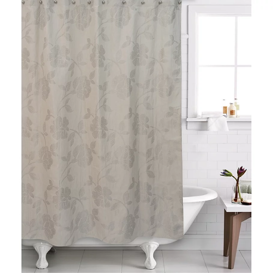 Famous Home Marchesa Shower Curtain in Stone