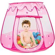 [아마존베스트]Famoy Folding Pink Princess Play Tent Toddler Ball Pits, Girl Toys Gifts Easy Pop Up Indoor and Outdoor Use