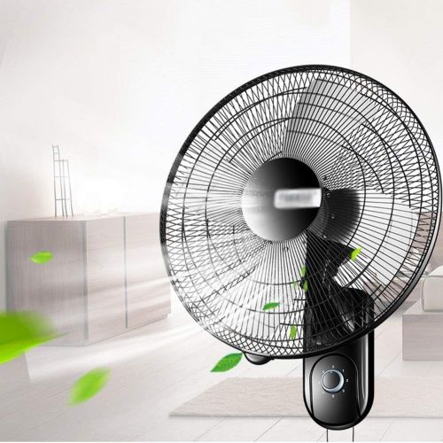  Fan FAN LYFS Wall-Mounted 18-Inch Oscillating Aluminum Alloy Blade Adjustable Oscillating Rotating Stay Cool 3 Speed Low Noise Black - 60W