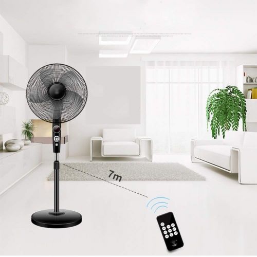  Fan FAN LYFS Standing Pedestal Oscillating Rotating Adjustable Telescopic Stand 4 Speed Setting with Remote Control & Timer Low Noise Energy Efficient Ideal for Home Or Office
