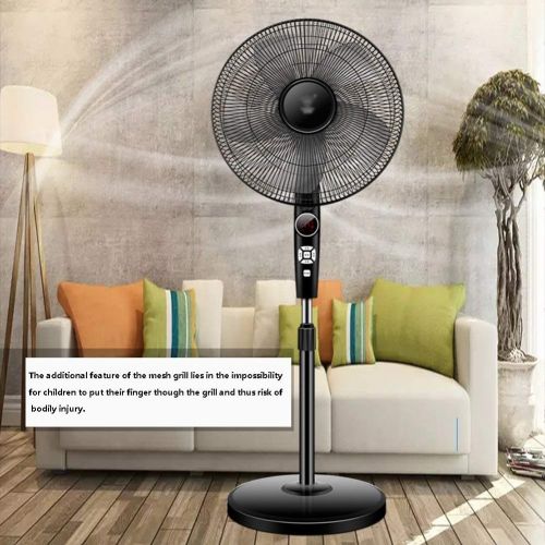  Fan FAN LYFS Standing Pedestal Oscillating Rotating Adjustable Telescopic Stand 4 Speed Setting with Remote Control & Timer Low Noise Energy Efficient Ideal for Home Or Office