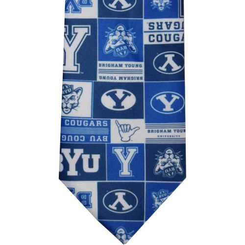  NCAA BYU Cougars Logo Pattern Mens Tie Fan Frenzy Gifts