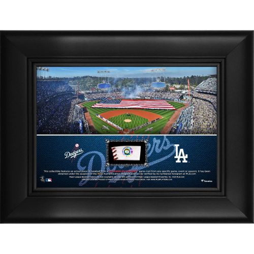  Fanatics Authentic Los Angeles Dodgers Framed 5 x 7 Stadium Collage with a Piece of Game-Used Baseball