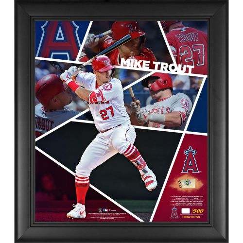  Mike Trout Los Angeles Angels 15 x 17 Impact Player Collage with a Piece of Game-Used Baseball - Limited Edition of 500 - Fanatics Authentic Certified