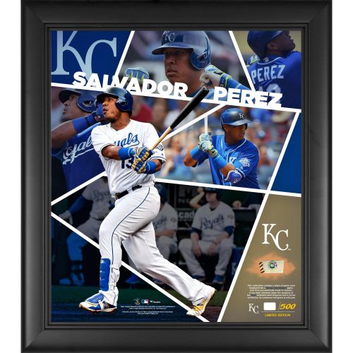  Salvador Perez Kansas City Royals 15 x 17 Impact Player Collage with a Piece of Game-Used Baseball - Limited Edition of 500 - Fanatics Authentic Certified