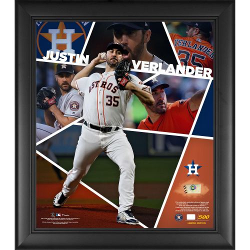  Justin Verlander Houston Astros 15 x 17 Impact Player Collage with a Piece of Game-Used Baseball - Limited Edition of 500 - Fanatics Authentic Certified