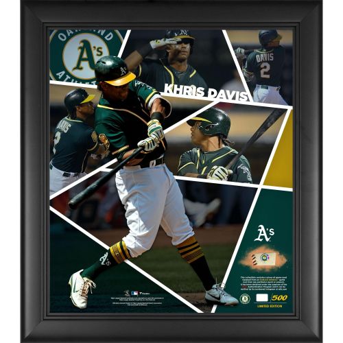  Khris Davis Oakland Athletics 15 x 17 Impact Player Collage with a Piece of Game-Used Baseball - Limited Edition of 500 - Fanatics Authentic Certified