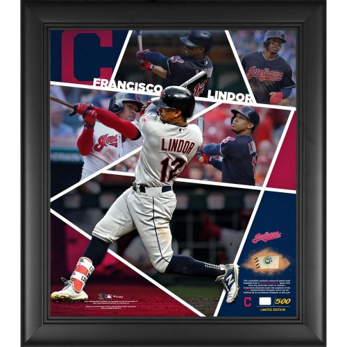  Francisco Lindor Cleveland Indians 15 x 17 Impact Player Collage with a Piece of Game-Used Baseball - Limited Edition of 500 - Fanatics Authentic Certified