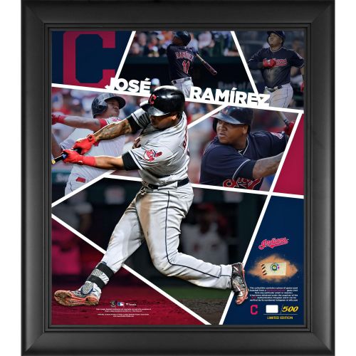  Jose Ramirez Cleveland Indians 15 x 17 Impact Player Collage with a Piece of Game-Used Baseball - Limited Edition of 500 - Fanatics Authentic Certified