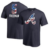 Youth Atlanta Braves Freddie Freeman Fanatics Branded Navy Banner Wave Name & Number T-Shirt