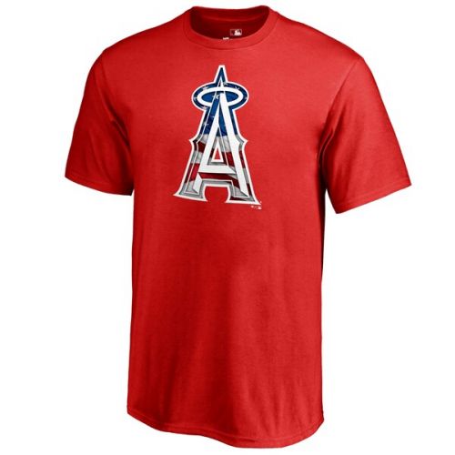  Youth Los Angeles Angels Mike Trout Fanatics Branded Red Banner Wave Name & Number T-Shirt